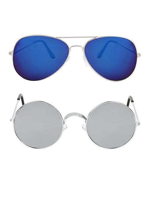 alfalah silver & silver aviator metal unisex combo sunglasses - 18406978 - Very Small Image - 1