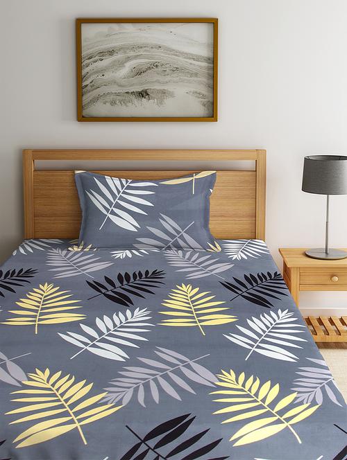 grey cotton blend bedsheet - 18407007 - Very Small Image - 1