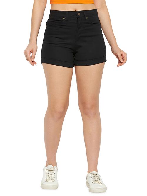 high rise solid shorts - 18407816 - Very Small Image - 1
