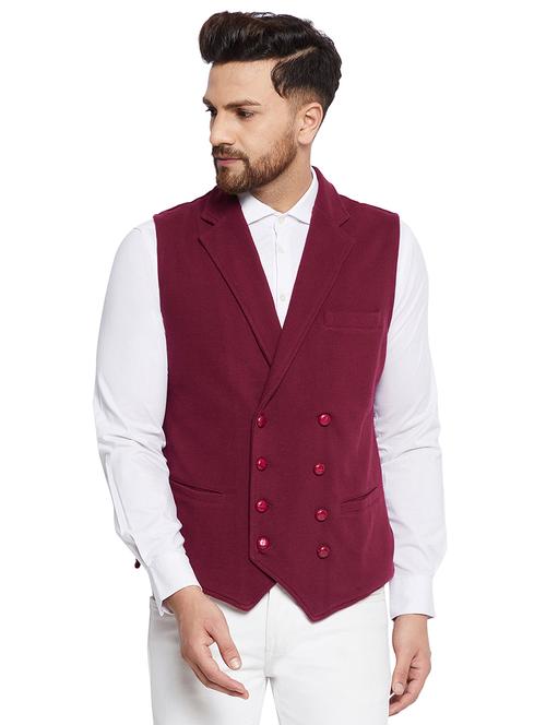 red solid waist coat - 18407854 - Very Small Image - 1