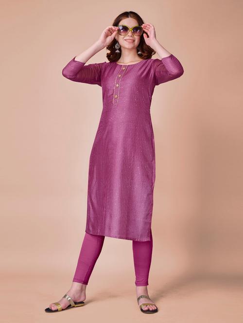 pink embroidered straight kurta - 18407898 - Very Small Image - 1