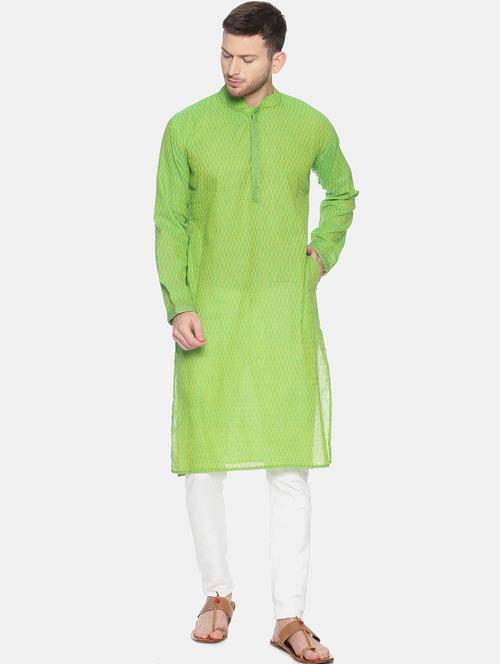 green self-designed long kurta - 18408415 - Very Small Image - 1