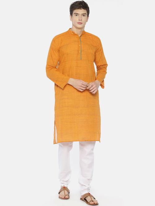 orange melange long kurta - 18408430 - Very Small Image - 1