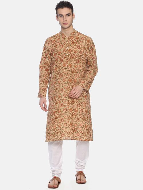 orange printed long kurta - 18408441 - Very Small Image - 1