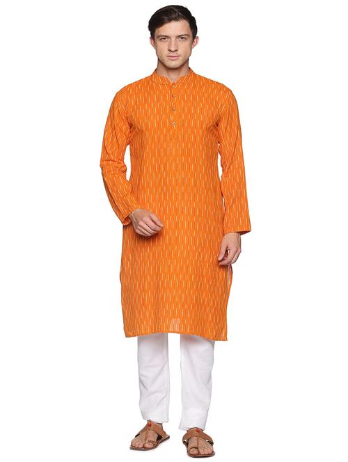 orange ikat long kurta - 18408445 - Very Small Image - 1