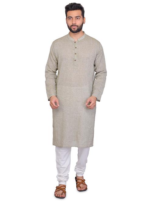 grey solid long kurta - 18408498 - Very Small Image - 1