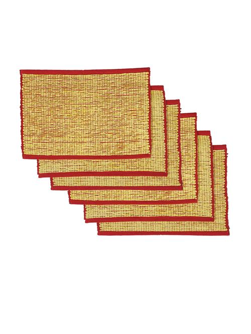 klotthe set of 6 multicolor cotton wooven design table mats - 18408528 - Very Small Image - 1