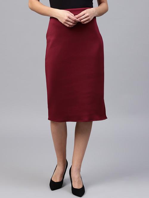 maroon polyester aline skirts - 18408587 - Very Small Image - 1
