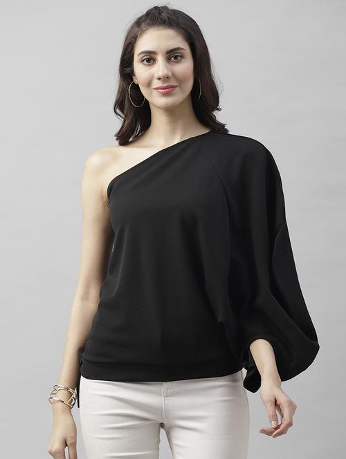 women's straight single shoulder top - 18408708 - Very Small Image - 1