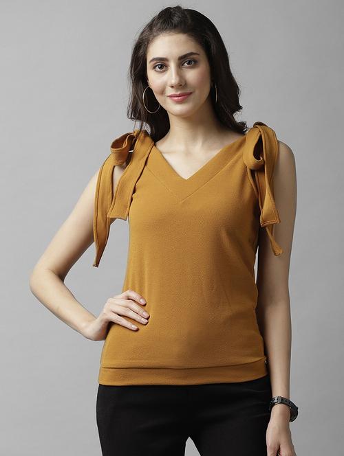 women's straight tie-up neck top - 18408722 - Very Small Image - 1