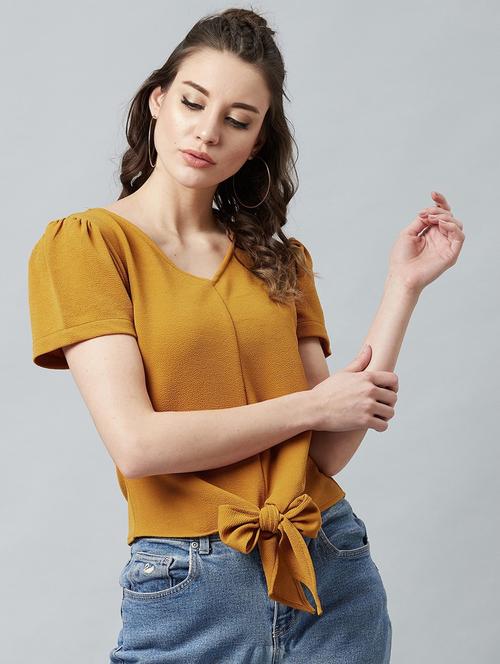 women's straight v neck top - 18408724 - Very Small Image - 1