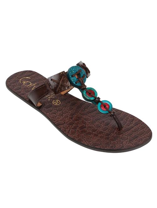 turquoise leather laceup sandals - 18409081 - Very Small Image - 1