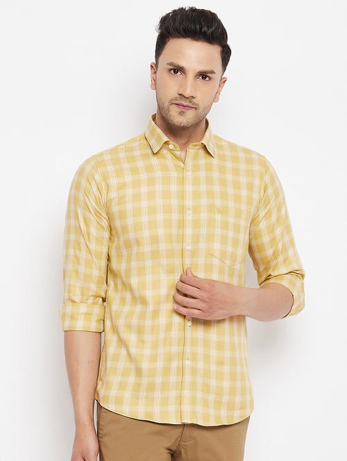 yellow checked casual shirt - 18409280 - Very Small Image - 1