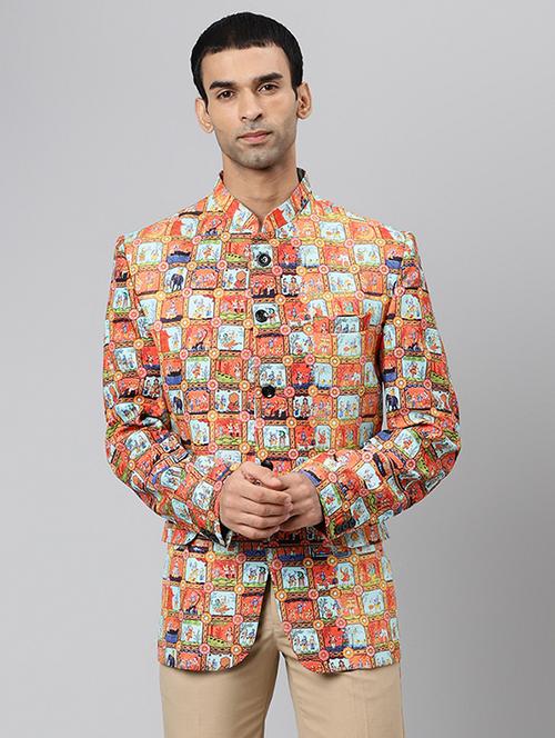 orange printed suit - 18409546 - Very Small Image - 1