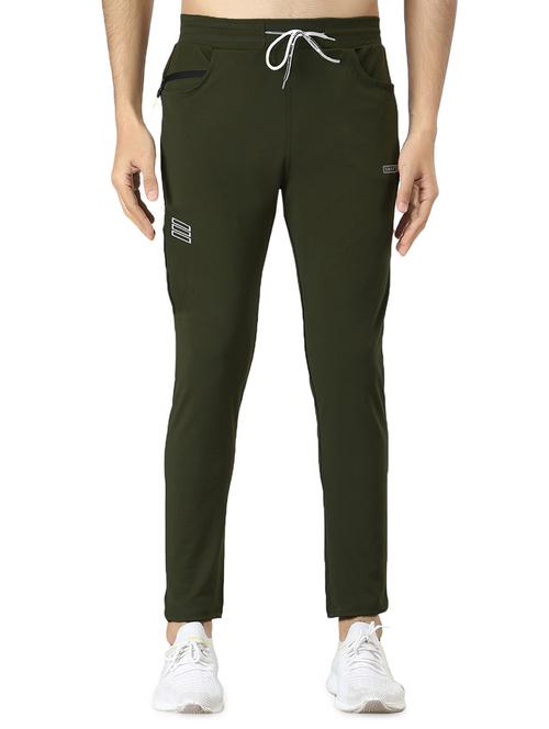 green solid flat front casual trouser - 18409799 - Very Small Image - 1