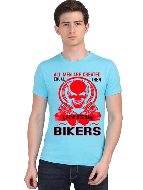 turquoise chest print t-shirt - 18409999 - Very Small Image - 1