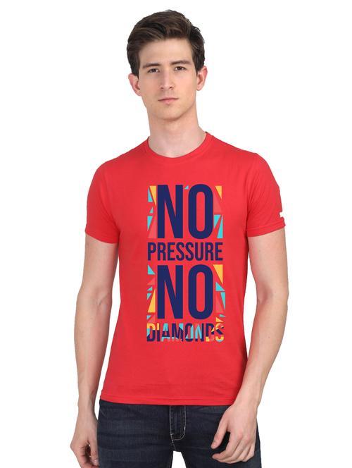 red chest print t-shirt - 18410029 - Very Small Image - 1