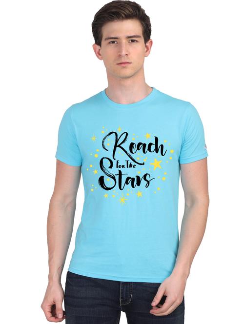 turquoise chest print t-shirt - 18410054 - Very Small Image - 1