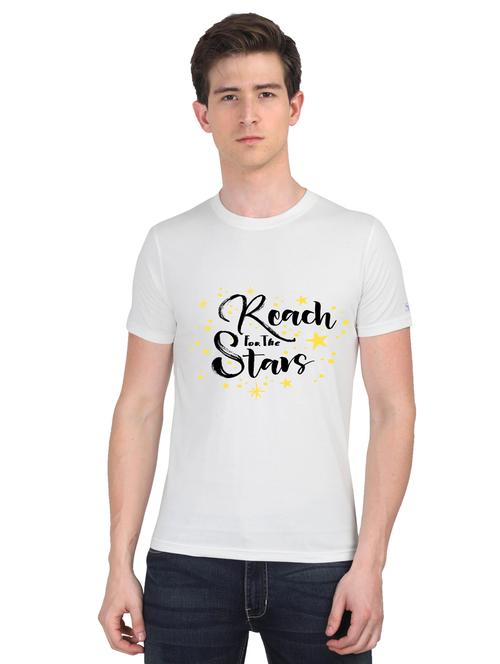 white chest print t-shirt - 18410056 - Very Small Image - 1