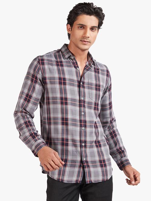 grey check casual shirt - 18410245 - Very Small Image - 1