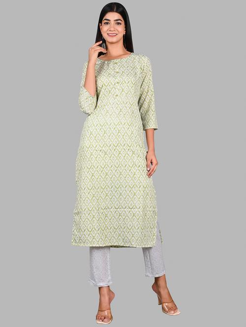printed crepe straight kurta - 18410426 - Very Small Image - 1