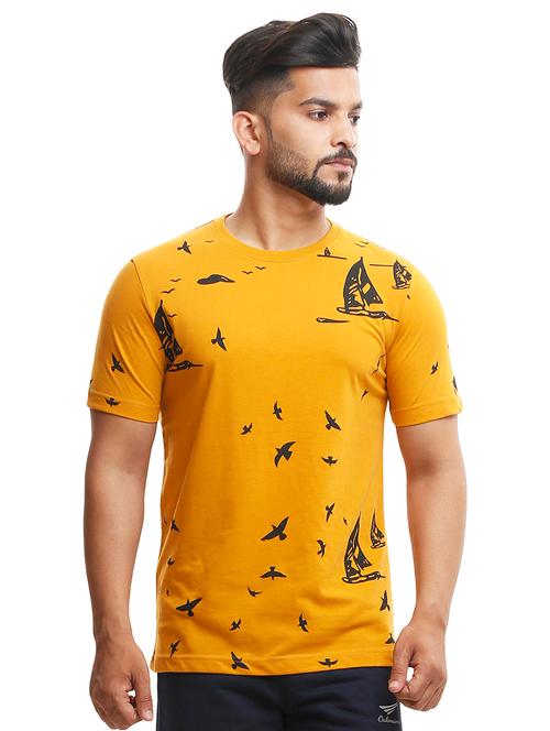 yellow printed t-shirt - 18410565 - Very Small Image - 1