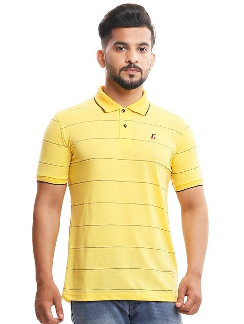 yellow striped polo t-shirt - 18410569 - Very Small Image - 1
