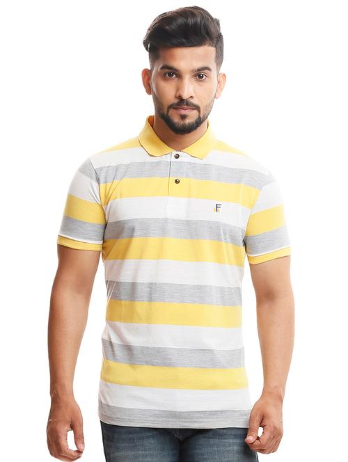 yellow striped polo t-shirt - 18410573 - Very Small Image - 1