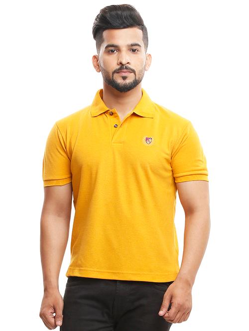 yellow solid polo t-shirt - 18410579 - Very Small Image - 1