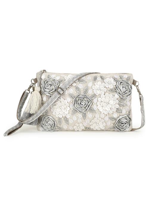 cream embellished regular sling bag - 18410739 - Very Small Image - 1