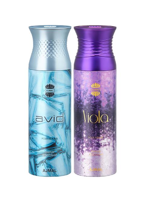 ajmal avid & viola deodorants gift for men & women (200 ml, pack of 2) - 18412087 - Very Small Image - 1