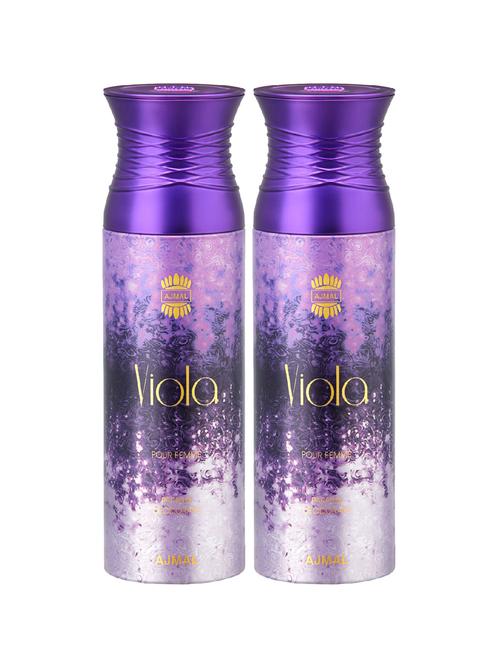 ajmal viola & viola deodorants spray gift for women (200 ml, pack of 2) - 18412096 - Very Small Image - 1
