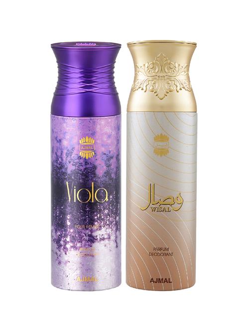 ajmal viola & wisal deodorant spray gift for women (200 ml, pack of 2) - 18412099 - Very Small Image - 1
