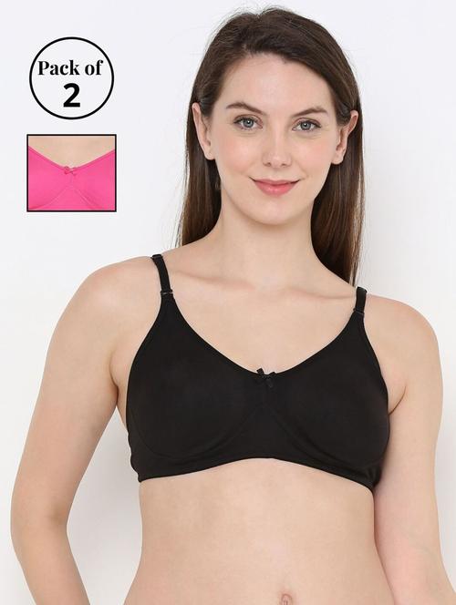 pack of 2 solid regular bra - 18412306 - Very Small Image - 1