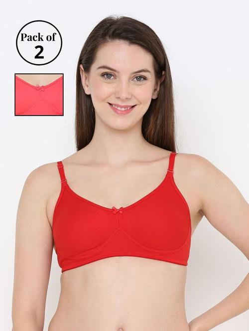 pack of 2 solid regular bra - 18412317 - Very Small Image - 1