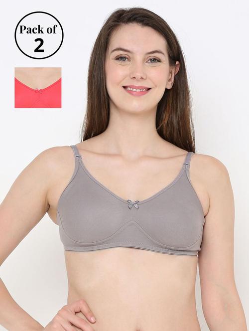 pack of 2 solid regular bra - 18412320 - Very Small Image - 1