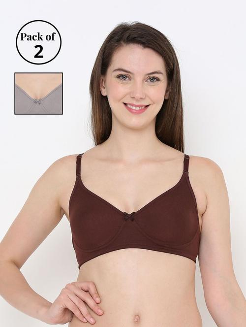 pack of 2 solid t-shirts bra - 18412345 - Very Small Image - 1