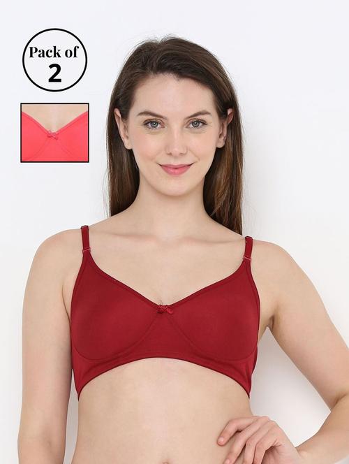 pack of 2 solid regular bra - 18412369 - Very Small Image - 1