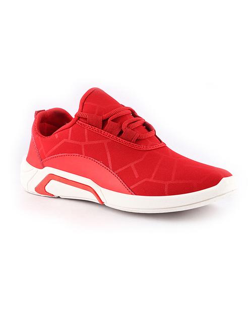 red mesh laceup sports shoes - 18412503 - Very Small Image - 1