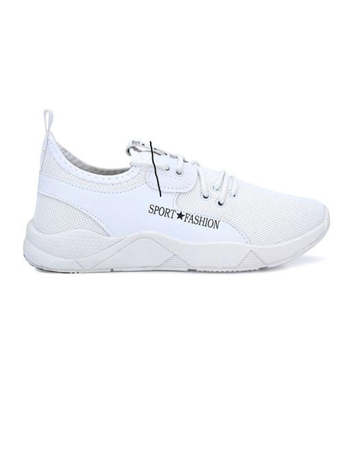 white mesh laceup sports shoes - 18412616 - Very Small Image - 1