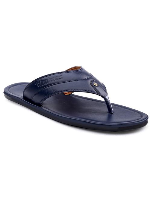 blue faux leather slip on flip flops - 18413123 - Very Small Image - 1