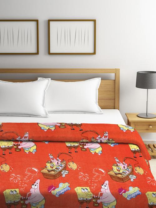 klotthe blue floral print ac room 300 gsm double bed comforter - 18413273 - Very Small Image - 1