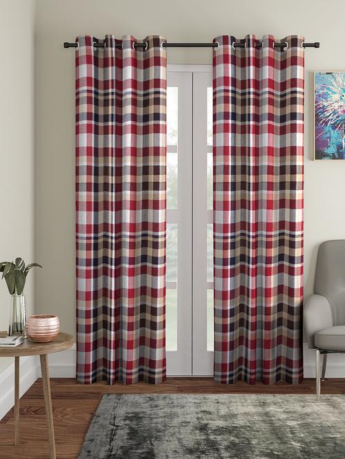 klotthe cotton blue door curtain - 18413314 - Very Small Image - 1