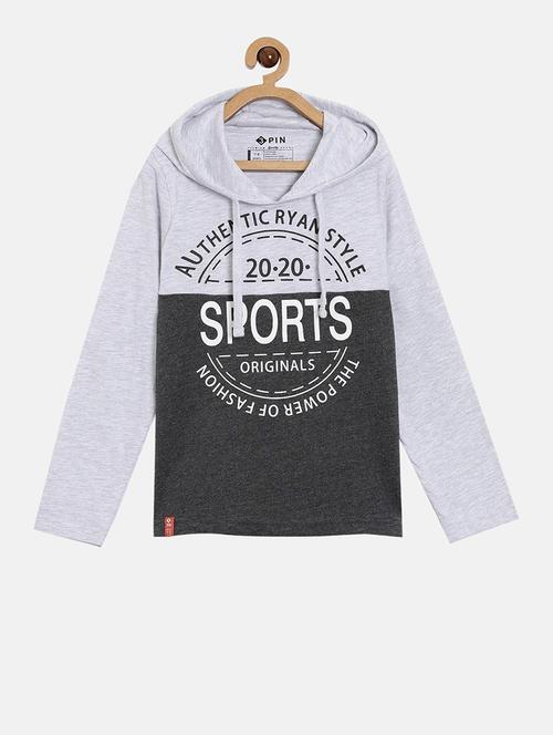hooded neck color block t-shirt - 18414513 - Very Small Image - 1