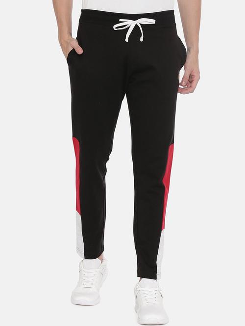 black color-blocked joggers track pant - 18414532 - Very Small Image - 1
