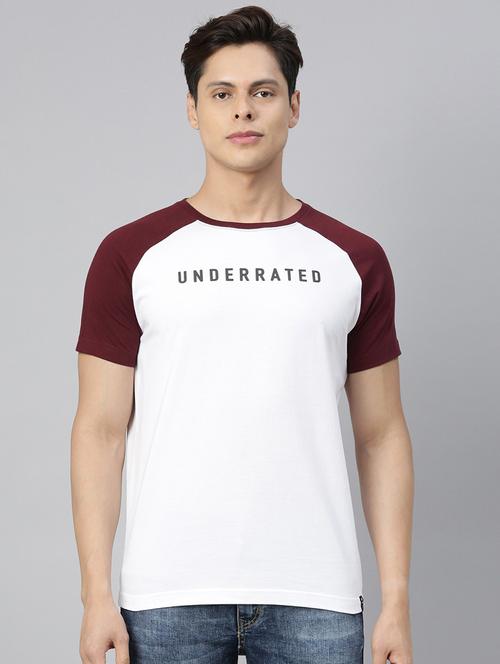 men round neck color block t-shirt - 18414547 - Very Small Image - 1