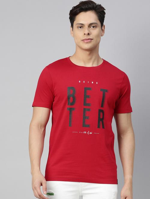 red chest printed t-shirt - 18414549 - Very Small Image - 1