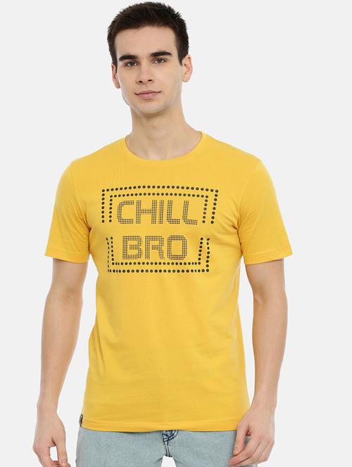 yellow front print t-shirt - 18414586 - Very Small Image - 1