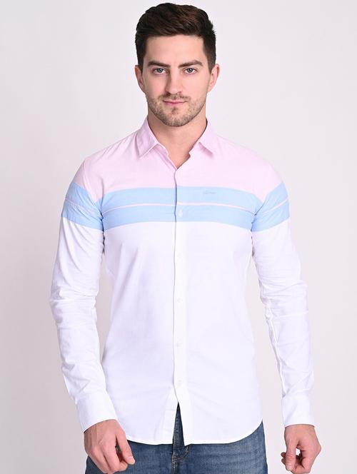 mens color block casual shirt - 18414796 - Very Small Image - 1