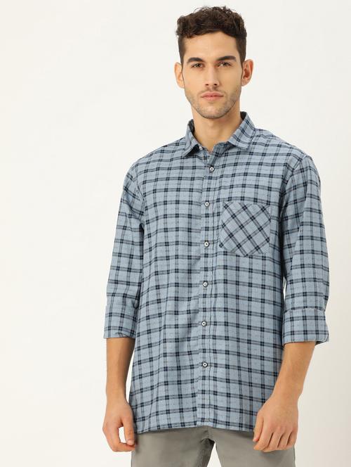 mens checks casual shirt - 18414808 - Very Small Image - 1